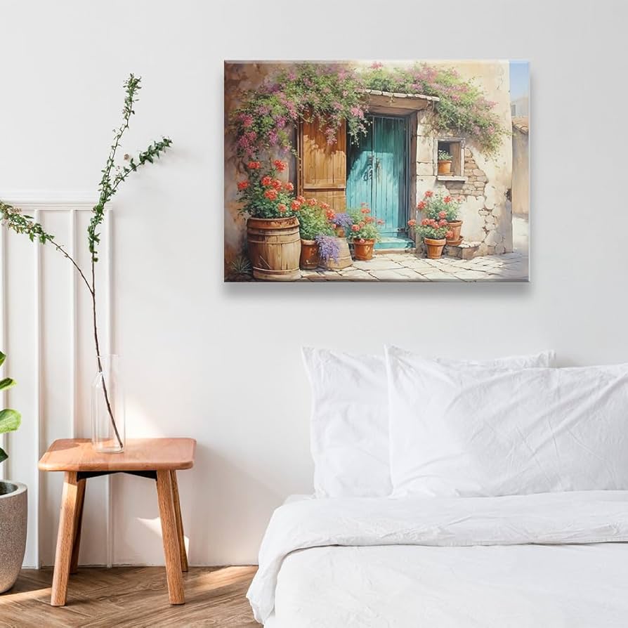Amazon.com: CanvasWis Tuscany Door Canvas Wall Art, Perfect